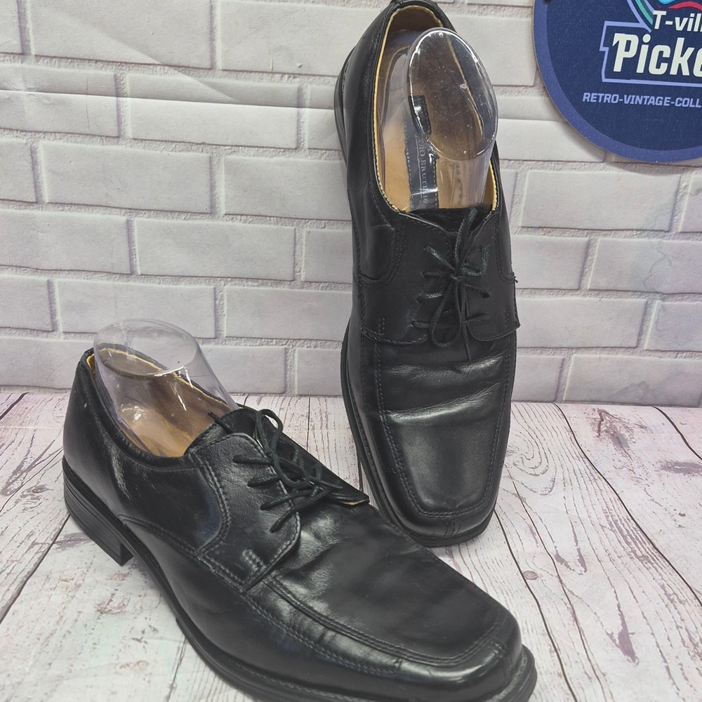 Giorgio Brutini Mens Black Leather Square Toe Derby Oxford Shoes 249961 Size 13M